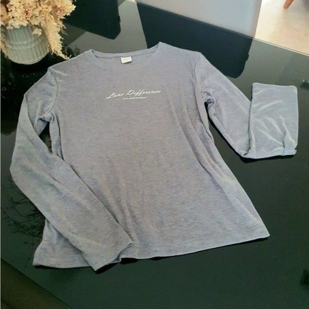 Project E Soft Gray Kids Pajama Top